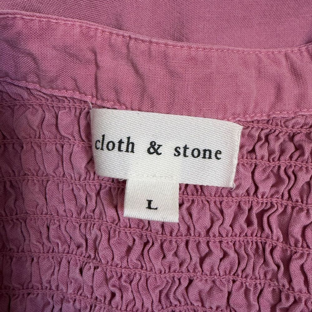Cloth & Stone Pink Tencell Lyocell Tank Sleeveless Women's Top Sz L - Picture 4 of 4